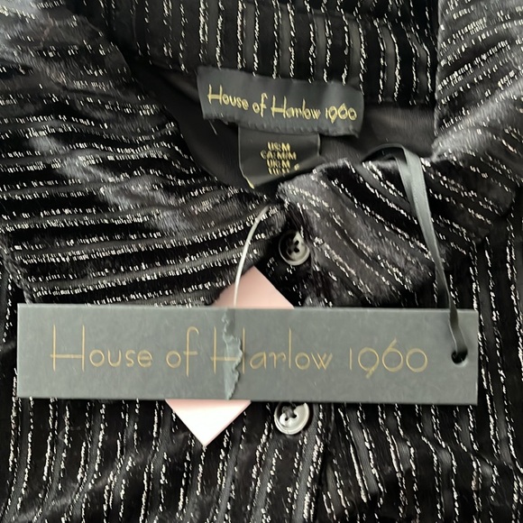 NWT- House of Harlow 1960 - Black Blouse Size M - Picture 9 of 10